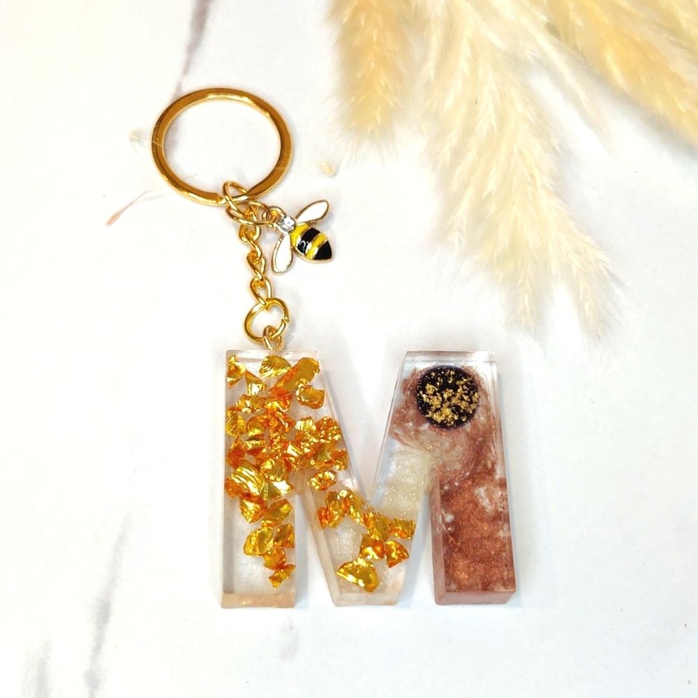 Initial M Resin Keychain
